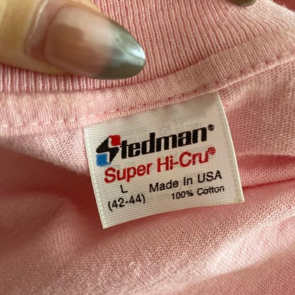 Vintage Hawaii 88 Single Stitch Graphic Tee Size Large Unisex Pink Blue - Picture 4 of 5